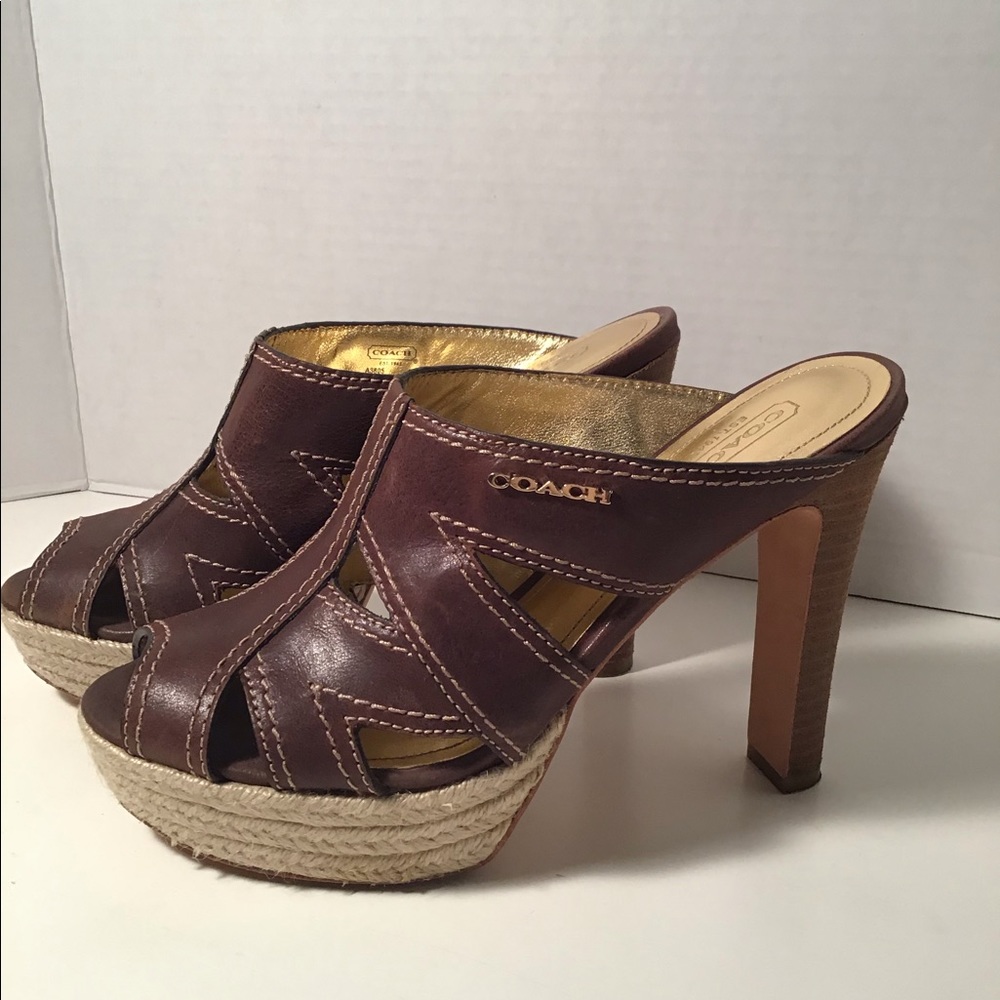Coach high heeled slides